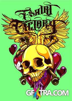 T-Shirt Skull Designs, 56xEPS ShutterStock