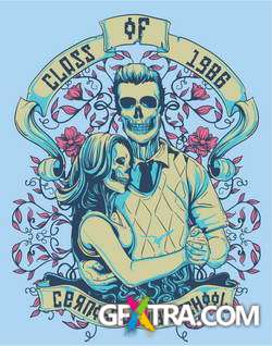 T-Shirt Skull Designs, 56xEPS ShutterStock