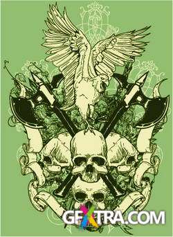 T-Shirt Skull Designs, 56xEPS ShutterStock