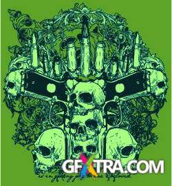 T-Shirt Skull Designs, 56xEPS ShutterStock