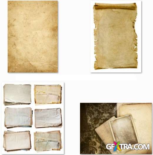 Old and Grunge Paper - 25 HQ Stock Photo