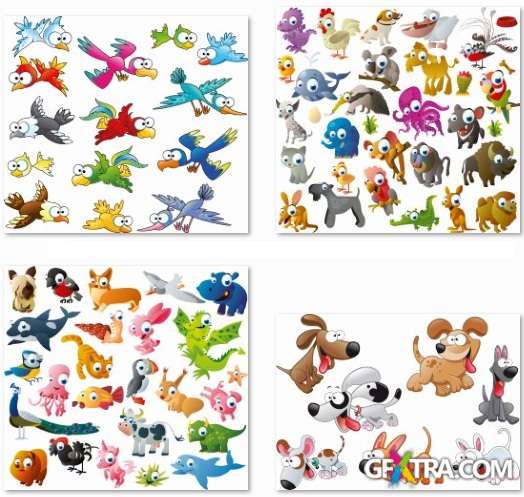 Funny Cartoon Animals - 25 EPS Vector Stock
