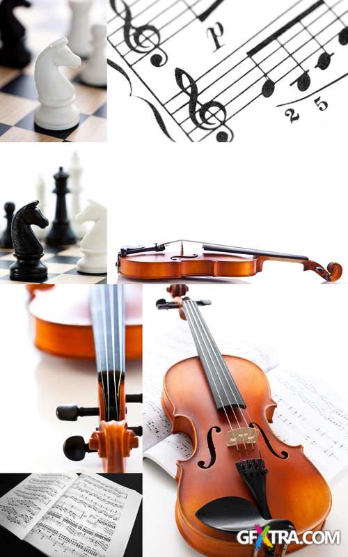 Stock Photo - Piano Violin and Chess #4