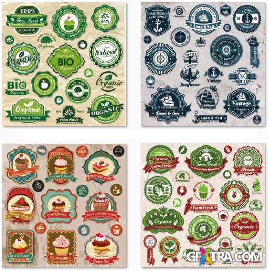 Mega Vector Labels Collection - 50 EPS Vector Stock
