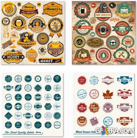 Mega Vector Labels Collection - 50 EPS Vector Stock
