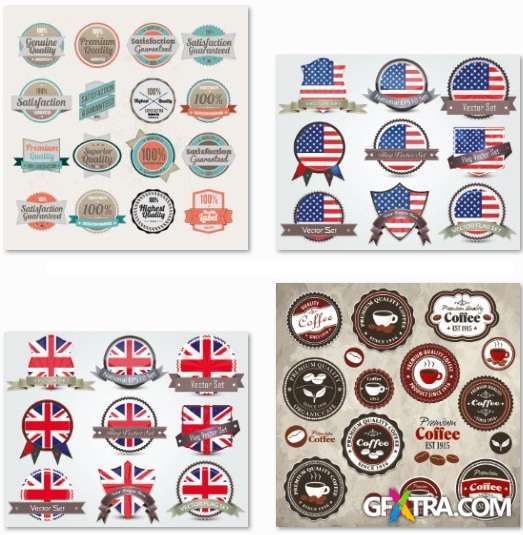 Mega Vector Labels Collection - 50 EPS Vector Stock