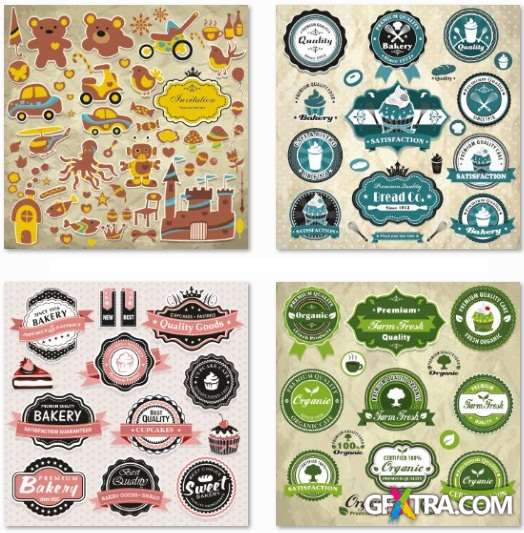 Mega Vector Labels Collection - 50 EPS Vector Stock