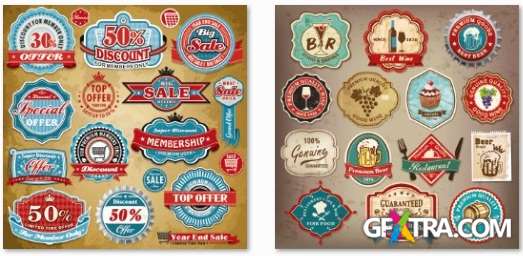 Mega Vector Labels Collection - 50 EPS Vector Stock