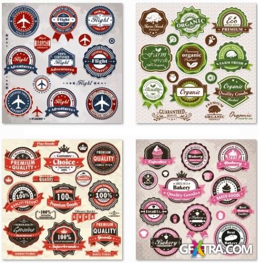 Mega Vector Labels Collection - 50 EPS Vector Stock