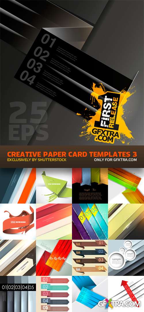 Amazing SS - Creative Paper Card Templates 3, 25xEPS