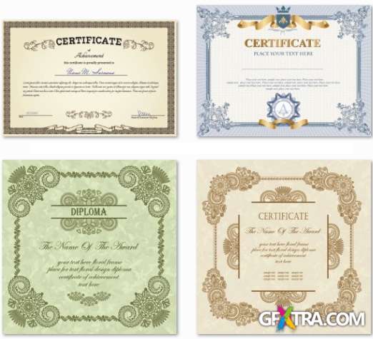 Certificates and Diplomas - 25 EPS Vector Stock