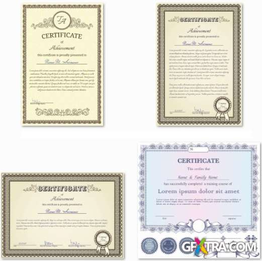 Certificates and Diplomas - 25 EPS Vector Stock