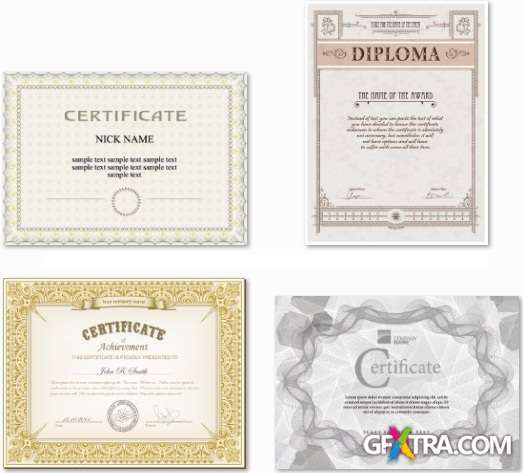 Certificates and Diplomas - 25 EPS Vector Stock