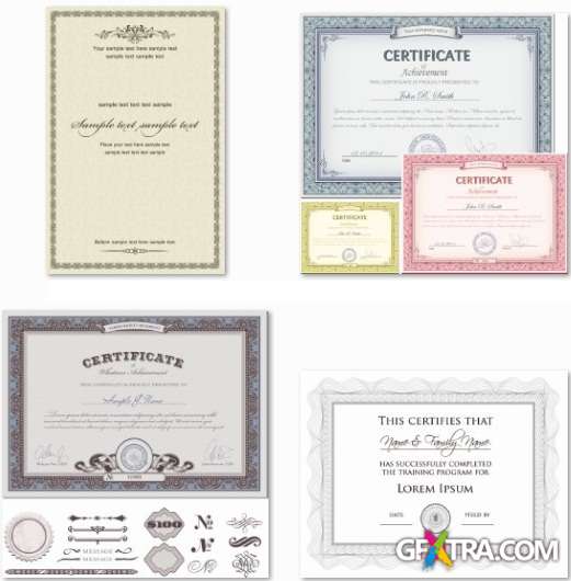 Certificates and Diplomas - 25 EPS Vector Stock