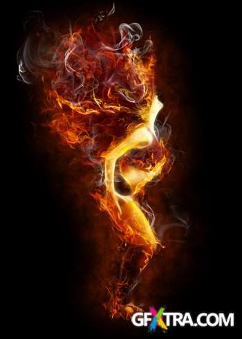 Flames on Dark Background 40xJPG