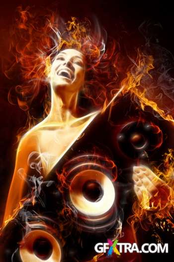 Flames on Dark Background 40xJPG