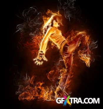 Flames on Dark Background 40xJPG