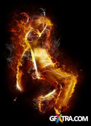Flames on Dark Background 40xJPG