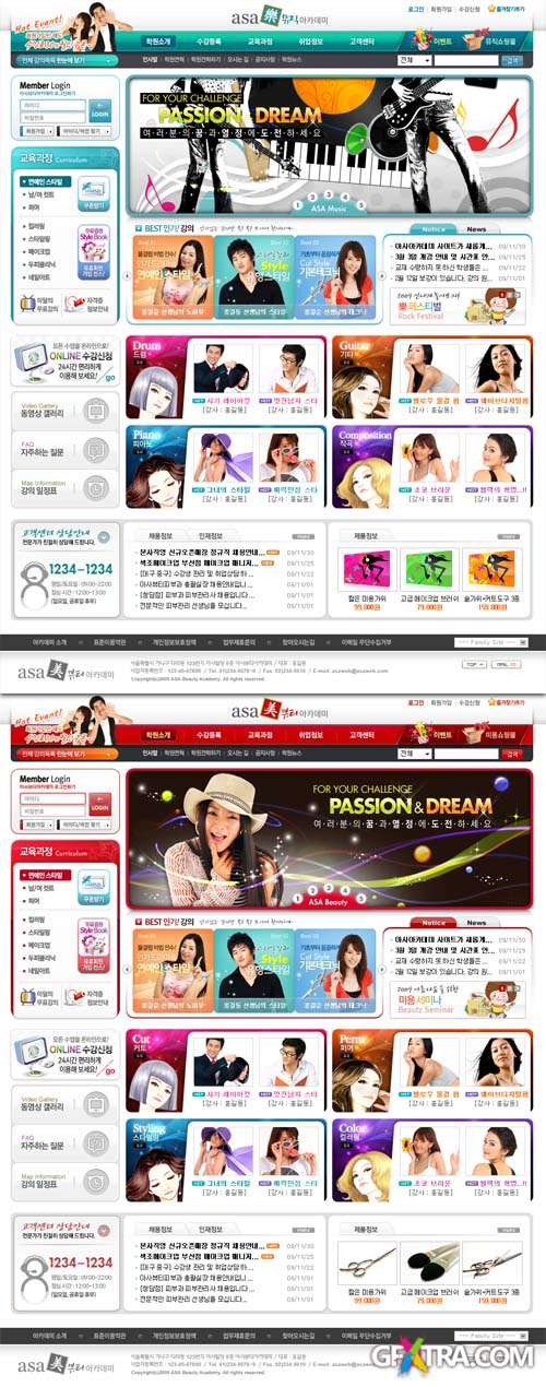 Hair Design Korea PSD Web Templates For Internet Shop Creative Design