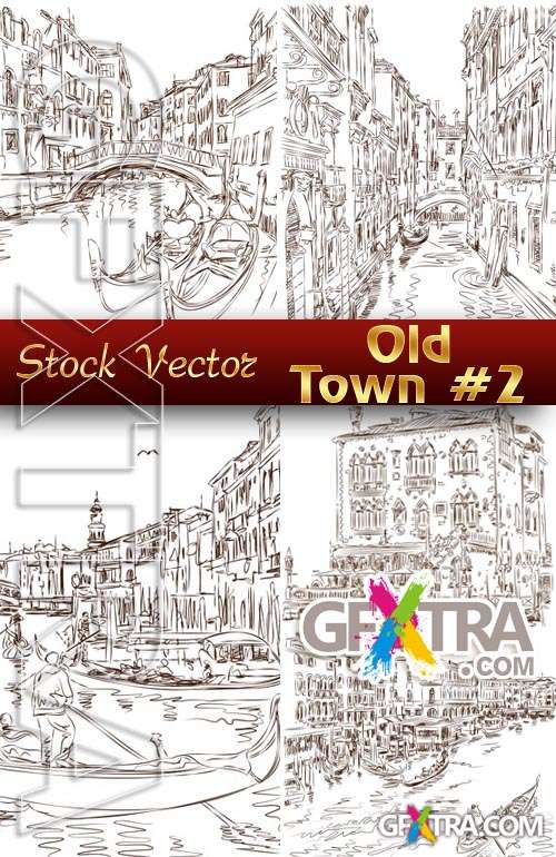 Old Town #2. Venice - Stock Vector