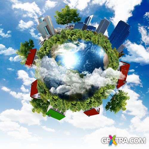 Earth Globes - Nature & City Clean Environment 25xJPG