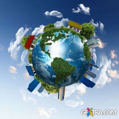 Earth Globes - Nature & City Clean Environment 25xJPG