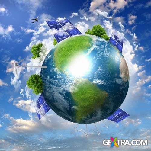 Earth Globes - Nature & City Clean Environment 25xJPG