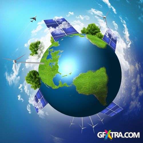 Earth Globes - Nature & City Clean Environment 25xJPG