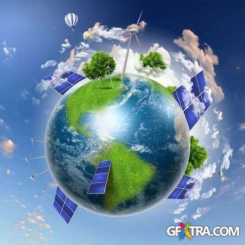 Earth Globes - Nature & City Clean Environment 25xJPG