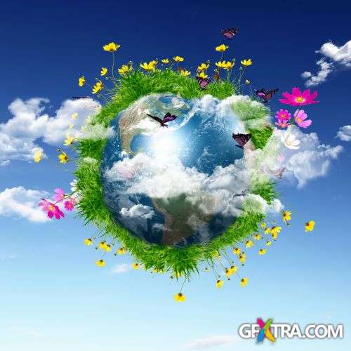 Earth Globes - Nature & City Clean Environment 25xJPG