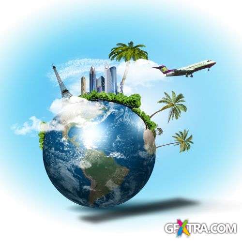 Earth Globes - Nature & City Clean Environment 25xJPG