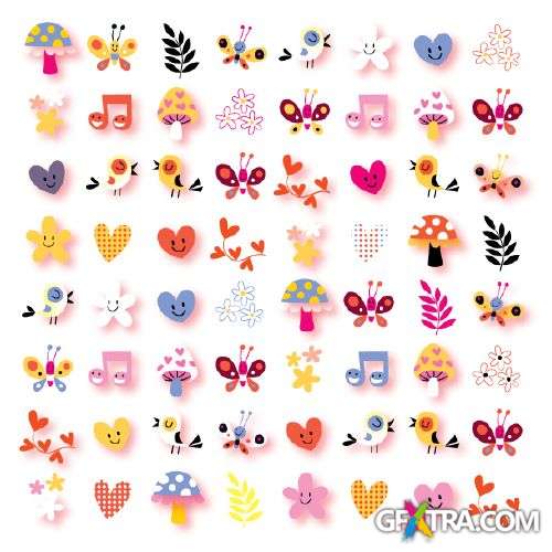 Fun Cartoon Seamless Patterns for Kids 50xEPS