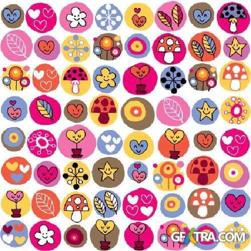 Fun Cartoon Seamless Patterns for Kids 50xEPS