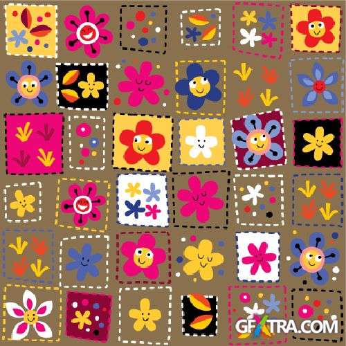 Fun Cartoon Seamless Patterns for Kids 50xEPS