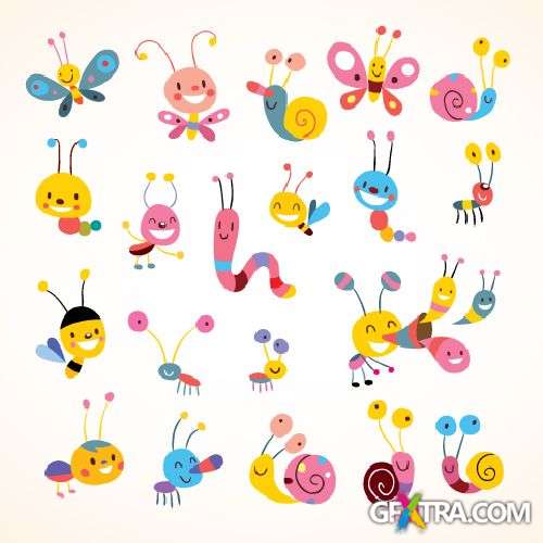 Fun Cartoon Seamless Patterns for Kids 50xEPS