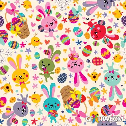 Fun Cartoon Seamless Patterns for Kids 50xEPS