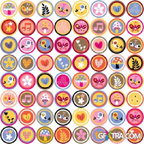 Fun Cartoon Seamless Patterns for Kids 50xEPS