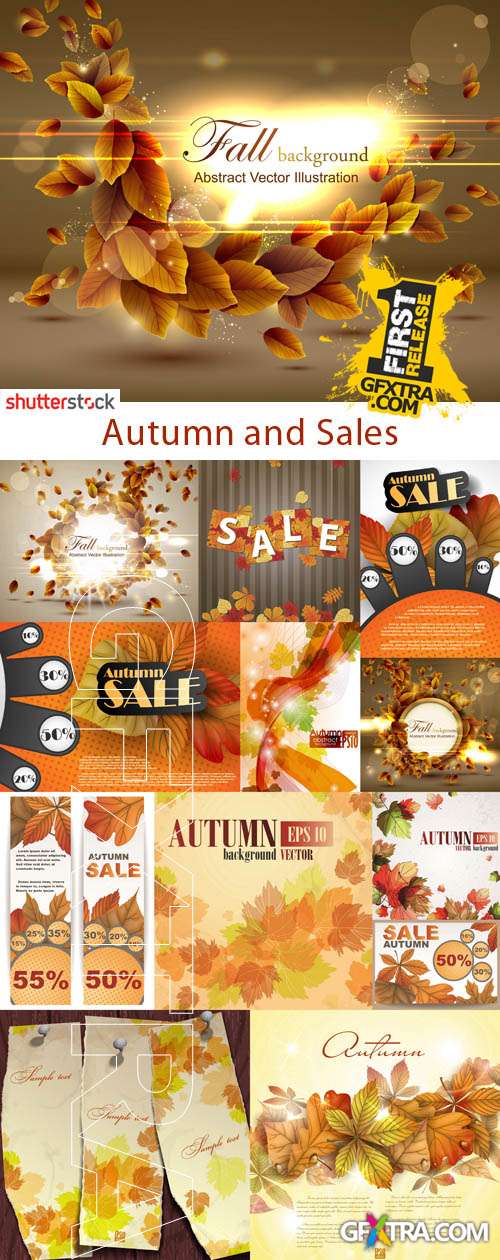 Autumn and Sales - 25 EPS Vector Stock
