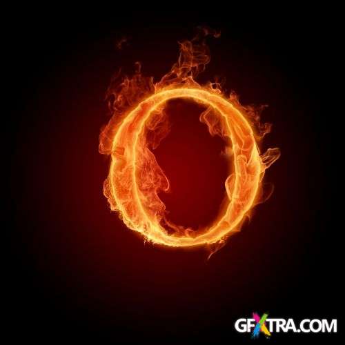 Fire Letters And Numbers - Shutterstock 50xjpg