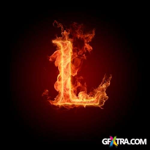 Fire Letters And Numbers - Shutterstock 50xjpg