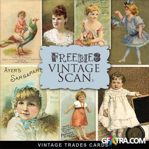 Scrap-kit - Vintage Trades Cards #1 - Images With Childrens