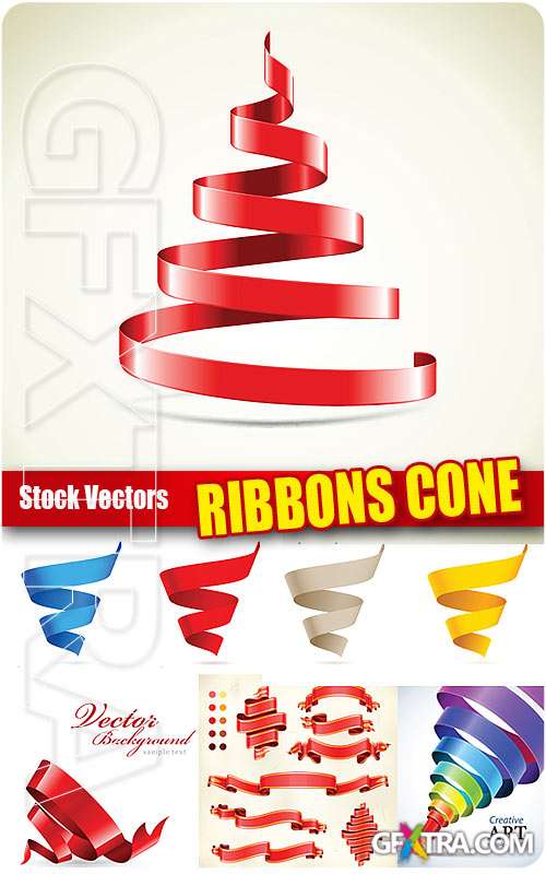 Ribbons cone - Stock Vectors