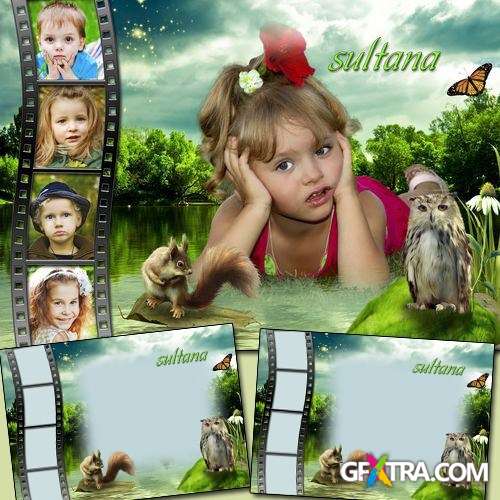 Collage frame for Photoshop - Life bright moments film strip will retain