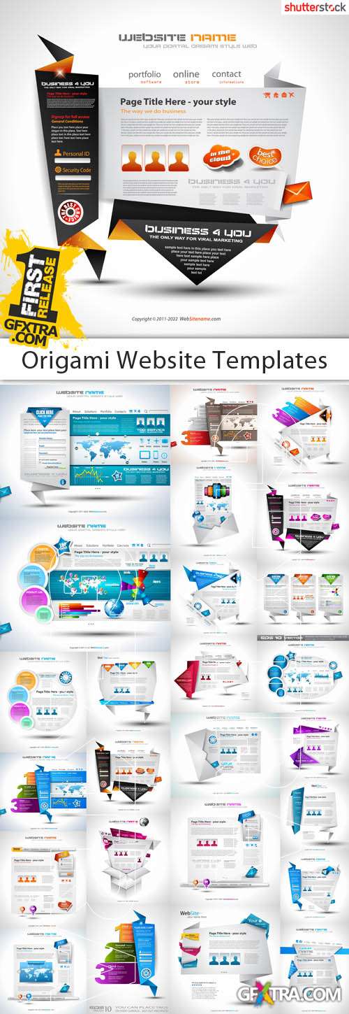 Origami Website Templates - 25 EPS Vector Stock