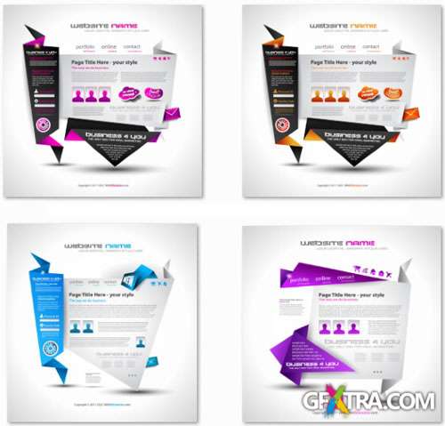 Origami Website Templates - 25 EPS Vector Stock