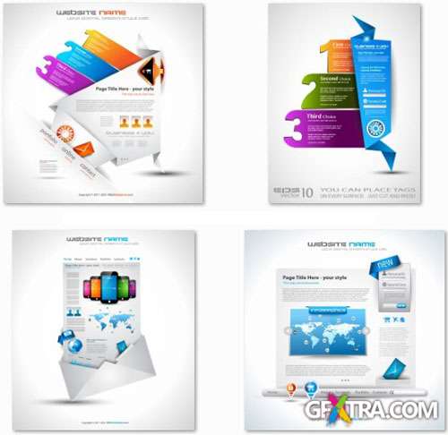 Origami Website Templates - 25 EPS Vector Stock