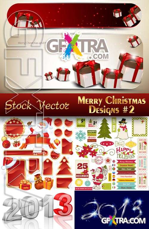 Merry Christmas Designs #2 - Stock Vector