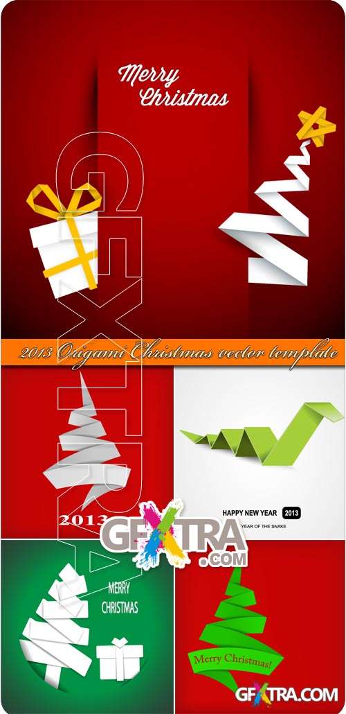 2013 Origami Christmas vector template