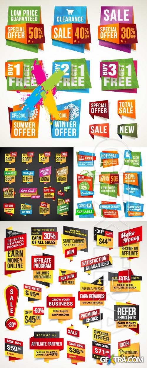 Set of sale labels, stickers and banners 4xEPS