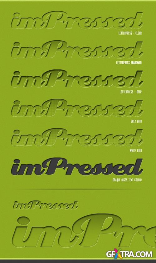 GraphicRiver: imPressed - 18 Letterpress Photoshop Layer Styles